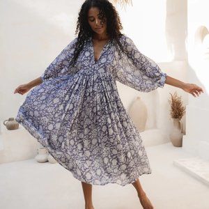 Daughters of India Kyra Midi Dress in Blue Iris NWT - Size 3XL / 14-16 US